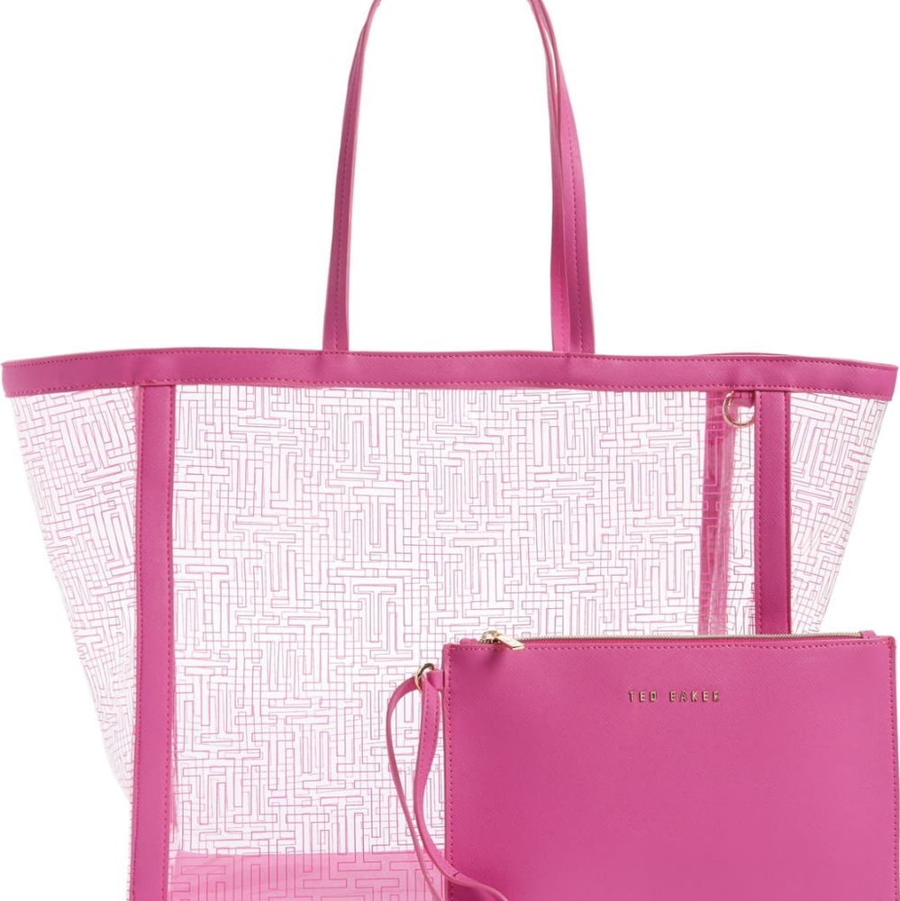 Ted Baker LONDON Nicoley Transparent SHOPPER Tote bag BRIGHT PINK